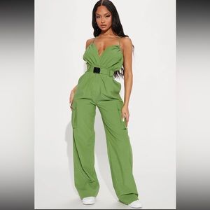 Green FashionNova Jumpsuit